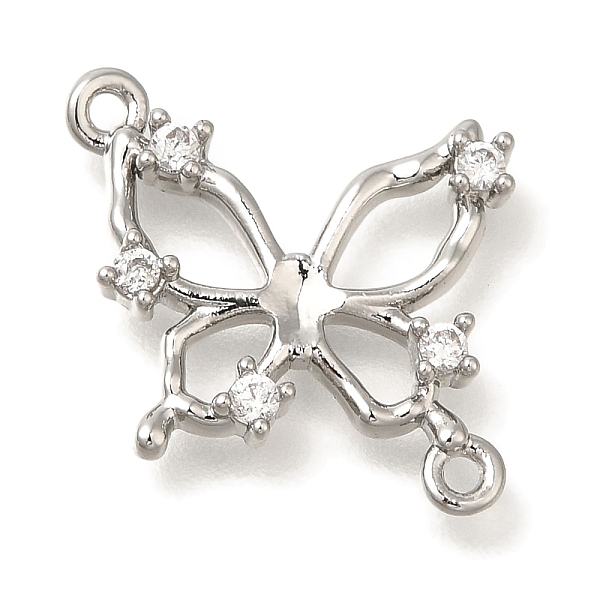 Verbindungsanhänger mit durchsichtigem Zirkonia-Pavé aus Messing