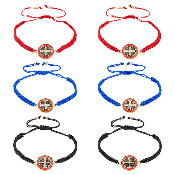 

PandaHall 6Pcs 3 Colors Saint Benedict Medal Alloy Link Bracelets Set, Adjustable Bracelets for Women, Mixed Color, 2Pcs/scolor Alloy Flat..., Multicolor