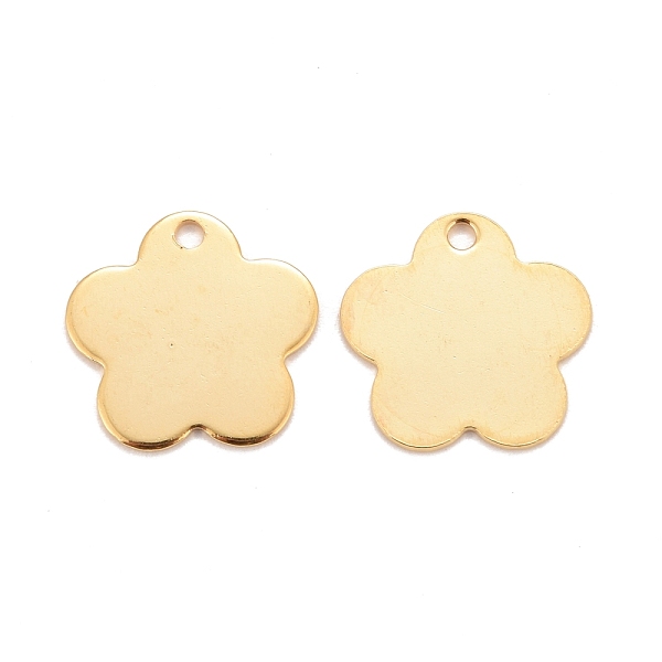 

PandaHall 201 Stainless Steel Pendants, Flower, Real 24k Gold Plated, 14.5x15x0.7mm, Hole: 1.6mm 201 Stainless Steel Flower