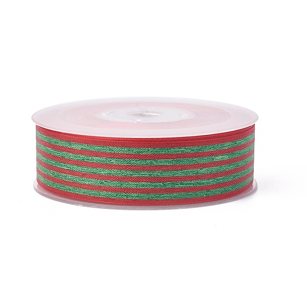 

PandaHall Polyester Ribbon, Striped Pattern, Dark Olive Green, 15mm, about 100yards/roll(91.44m/roll) Polyester None Green
