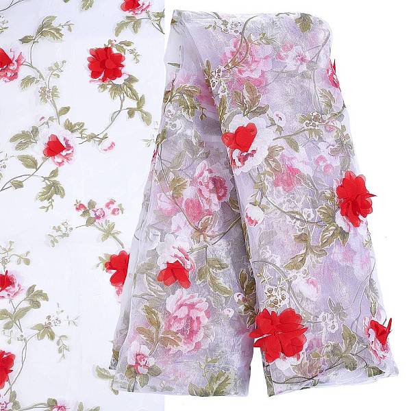 

PandaHall Gorgecraft 1M Polyester Organza Fabric, with 3D Embroidery Rose, for Clothing Accessories, Crimson, 140cm, 0.95~1m/bag Polyester..., Pink