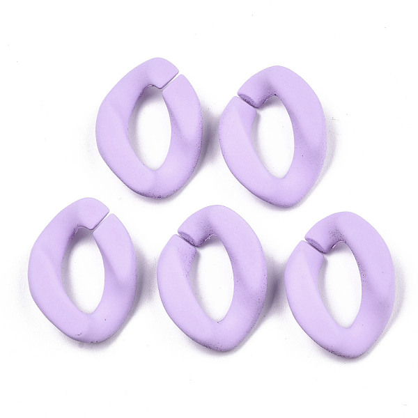 

PandaHall Opaque Spray Painted Acrylic Linking Rings, Quick Link Connectors, for Curb Chains Making, Twist, Plum, 23x17x4.5mm, Inner..., Purple