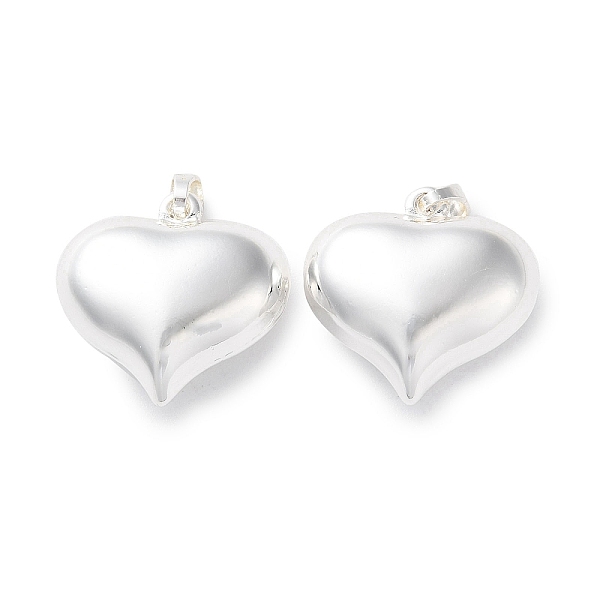 

PandaHall Rack Plating Brass Pendants, Long-Lasting Plated, Lead Free & Cadmium Free, Heart, Silver, 20x20x9mm, Hole: 5.2x3mm Brass Heart
