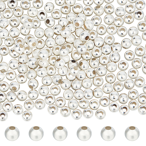 

PandaHall Beebeecraft Brass Spacer Beads, Long-Lasting Plated, Round, 925 Sterling Silver Plated, 4x3.5mm, Hole: 1.6mm, about 260pcs/box...