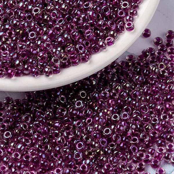 

PandaHall MIYUKI Round Rocailles Beads, Japanese Seed Beads, (RR3529) Fancy Lined Magenta, 8/0, 3mm, Hole: 1mm, about 2111~2277pcs/50g Glass..., Pink