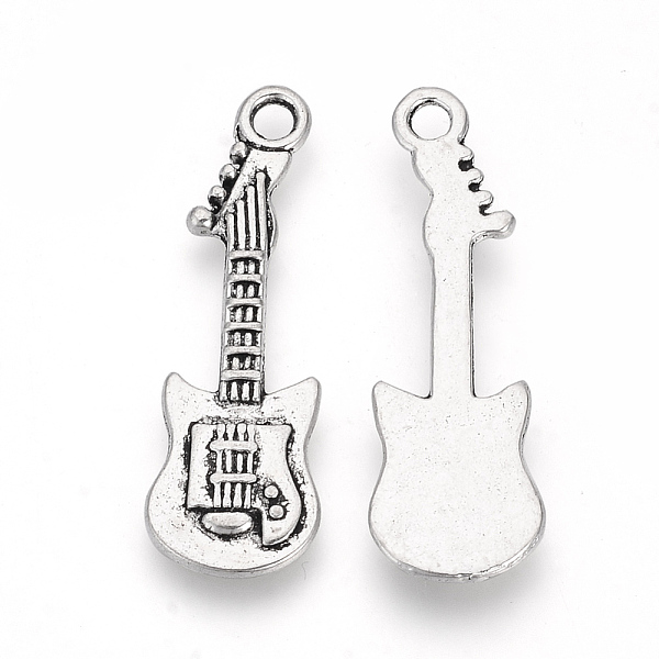 

PandaHall Tibetan Style Alloy Pendants, Guitar, Lead Free & Cadmium Free, Antique Silver, 32.5x10.5x2mm, Hole: 2.5mm, about 670pcs/1000g...