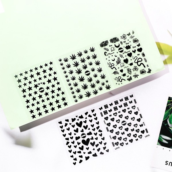 

PandaHall 3D Black Transfer Stickers Decals, Self Adhesive, DIY Nail Tips Decorations Tip Slider Accessory, Mixed Patterns, 90x77mm Paper...