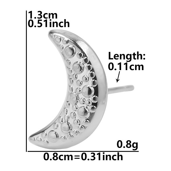 

PandaHall Moon Stainless Steel Stud Earrings for Women Stainless Steel