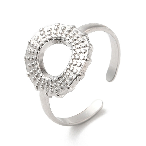 

PandaHall 304 Stainless Steel Hollow Sun Open Cuff Ring for Women, Stainless Steel Color, Inner Diameter: 18mm 304 Stainless Steel