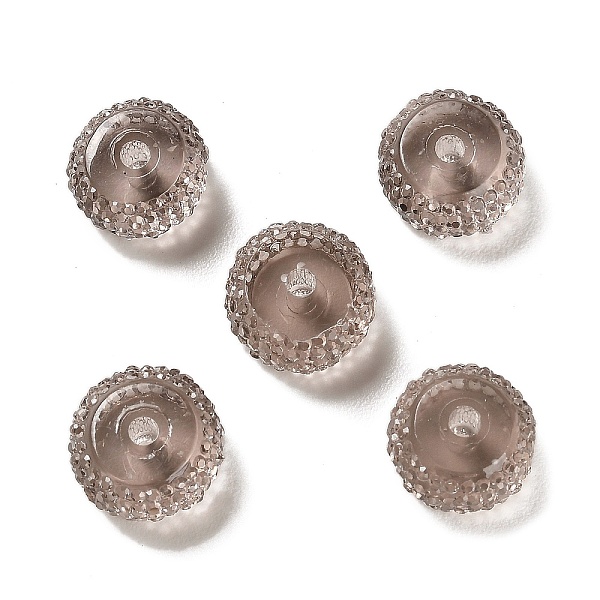 

PandaHall Transparent Resin Beads, Textured Rondelle, Rosy Brown, 12x7mm, Hole: 2.5mm Resin Rondelle