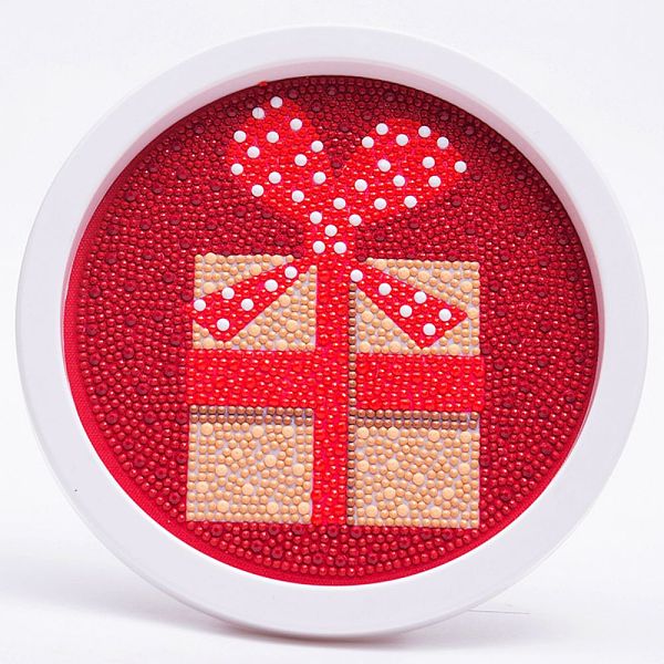 

PandaHall DIY Christmas Theme Diamond Painting Kits For Kids, Gift Pattern Photo Frame Making, with Resin Rhinestones, Pen, Tray Plate and..., Red