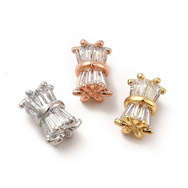 

PandaHall Rack Plating Brass Micro Pave Cubic Zirconia Beads, Long-Lasting Plated, Cadmium Free & Lead Free, Flower Column, Mixed Color..., Clear