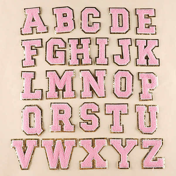 

PandaHall Cloth Iron on/Sew on Patches, Costume Accessories, with Adhesive Back, Appliques, for Backpacks, Clothes, Letter A~Z, Pink...