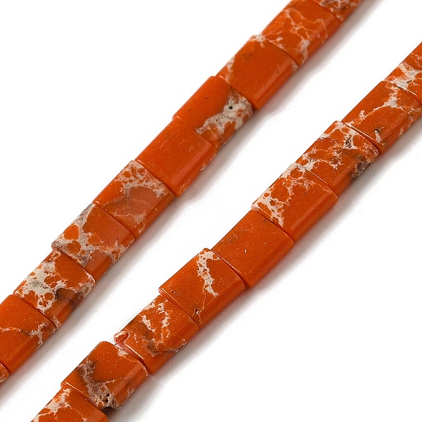 

PandaHall Synthetic Imperial Jasper Beads Strands, 2-Hole, Rectangle, Dark Orange, 5.5~6x5x2.5mm, Hole: 0.9mm, about 69~70pcs/strand...