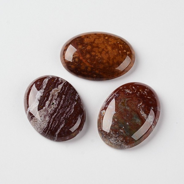 PandaHall Natural Agate Gemstone Oval Cabochons, 40x30x8mm Natural Agate Oval