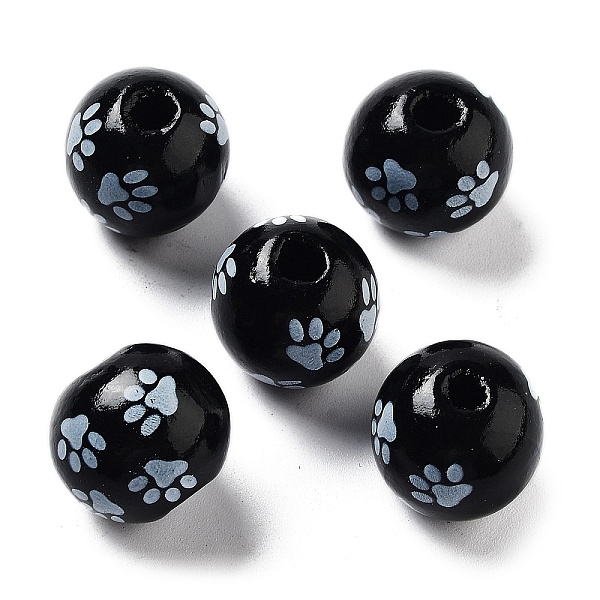 

PandaHall Dog Theme Wood Beads, Dog Paw, Black, 15.5x14.5mm, Hole: 4mm Wood Paw Print Black