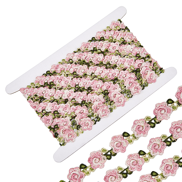 

PandaHall GORGECRAFT 5 Yards Floral Lace Ribbon Trim Pink Flower Upholstery Trim Embroidered Sewing Applique for Craft Wedding Bridal Dress...