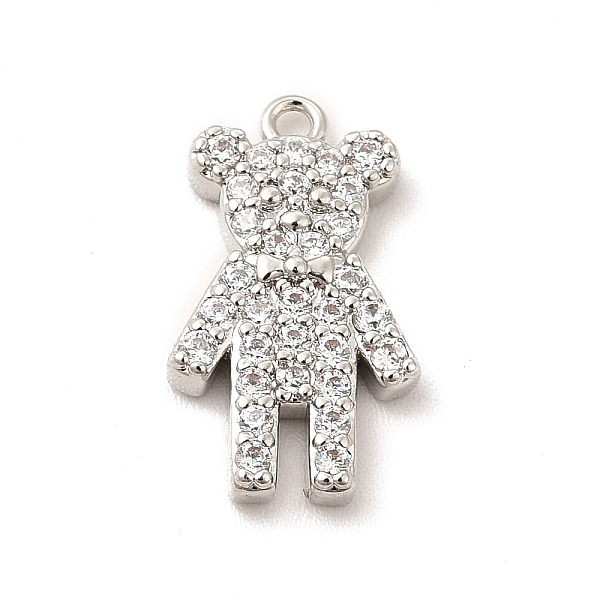 

PandaHall Rack Plating Brass Micro Pave Cubic Zirconia Pendants, Cadmium Free & Lead Free, Long-Lasting Plated, Bear Charm, Platinum..., Clear