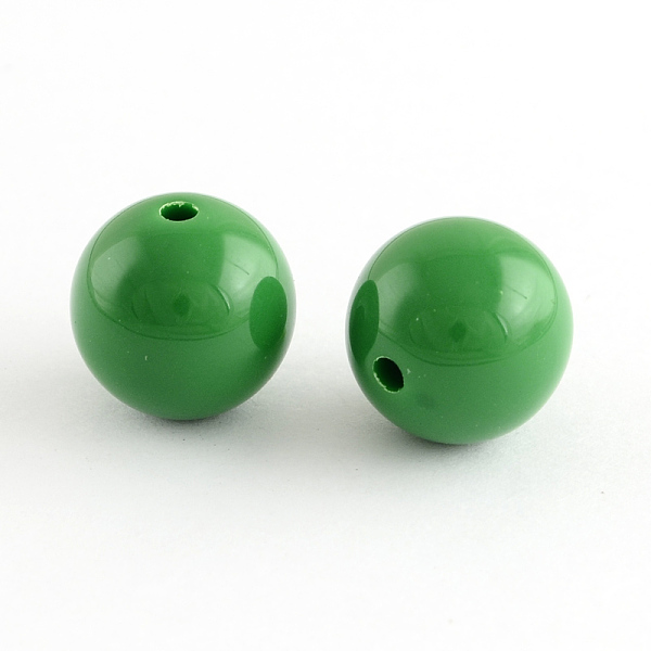 

PandaHall Chunky Bubblegum Round Acrylic Beads, Green, 8mm, Hole: 1.5mm, about 170pcs/50g Acrylic Round Green