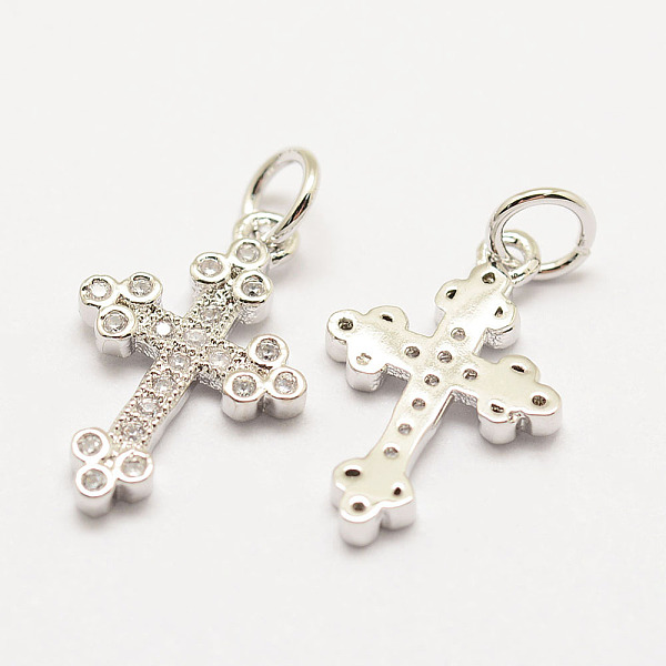 

PandaHall Brass Micro Pave Grade AAA Cubic Zirconia Pendants, Long-Lasting Plated, Cross, Cadmium Free & Nickel Free & Lead Free, Real...