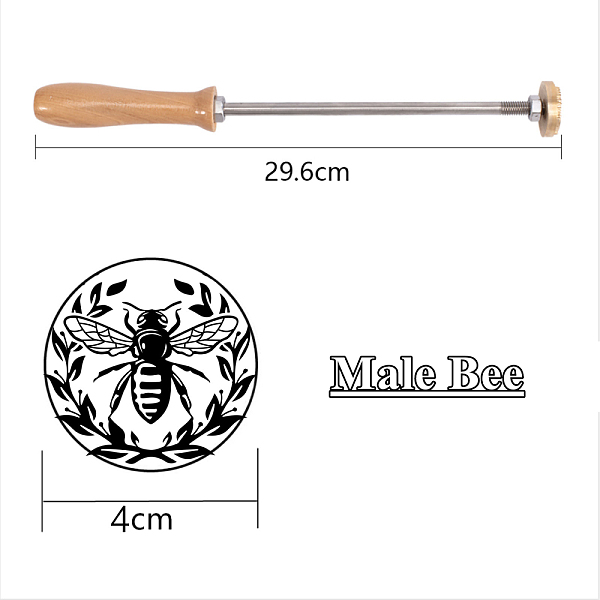 

PandaHall Stamping Embossing Soldering Brass with Stamp, for Cake/Wood, Bees Pattern, 40mm Brass Bees