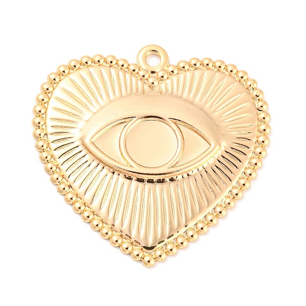 

PandaHall Rack Plating Brass Pendant Cabochon Setting, Heart with Eye Charm, Real 18K Gold Plated, 28x28.5x2mm, Hole: 1.6mm, Tray: 6mm Brass...