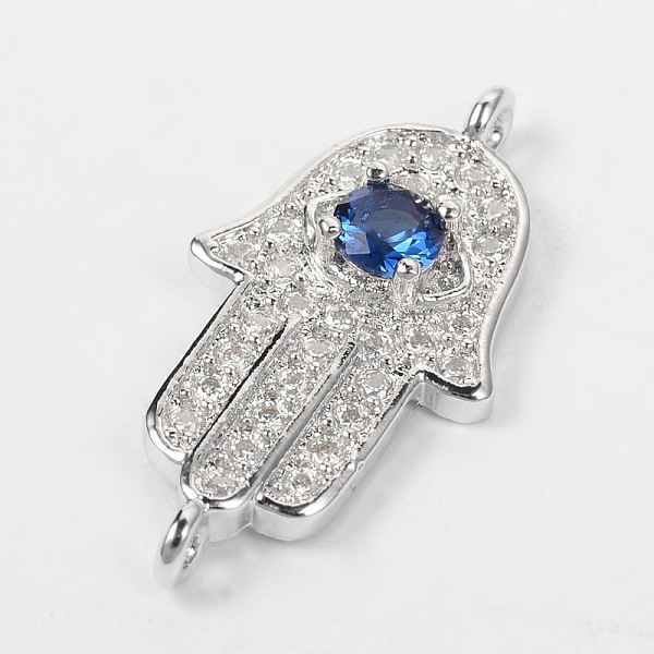 Hamsa Hand / Hand Von Fatima / Hand Von Miriam Mit Augen Messing Zirkonia Links