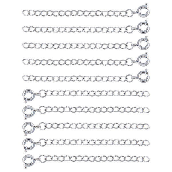 

PandaHall DICOSMETIC 20Pcs 304 Stainless Steel Curb Chain Extender, End Chains, with Spring Ring Clasp, Stainless Steel Color, 62x3mm 304...