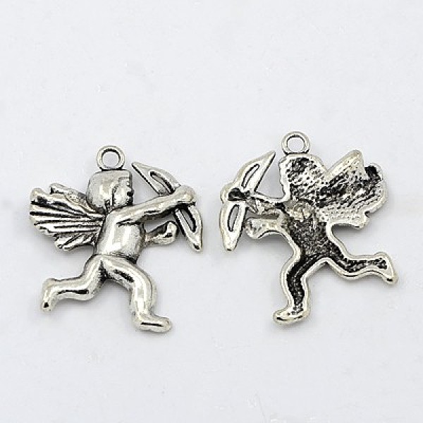 

PandaHall Tibetan Style Alloy Pendants, Antique Silver, Lead Free and Cadmium Free, Cupid/Cherub, 29mm long, 27mm wide, 3mm thick, hole: 2mm...