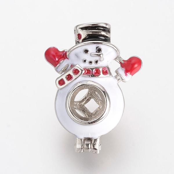 

PandaHall Alloy Enamel Diffuser Locket Pendants, Cage Pendants, Snowman, Snow, 23.5x18x11mm, Hole: 3.5x4.5mm, inner measure: 9mm Alloy Human..., White