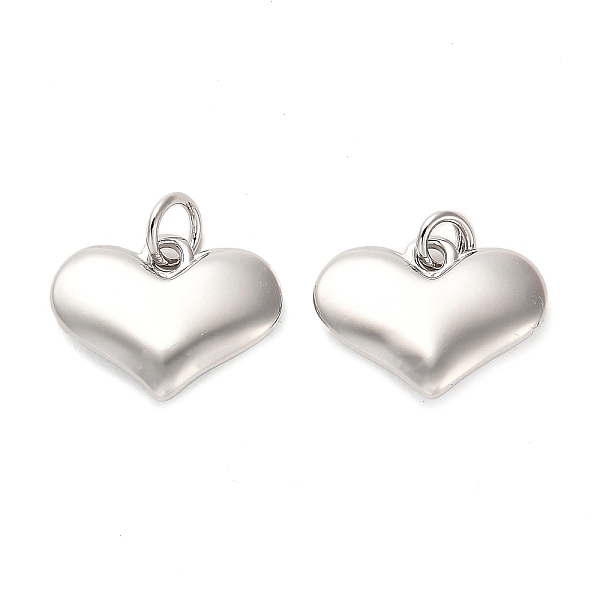 

PandaHall Rack Plating Brass Charms, with Jump Ring, Heart, Real Platinum Plated, 11x14.5x3mm, Hole: 3.5mm Brass Heart