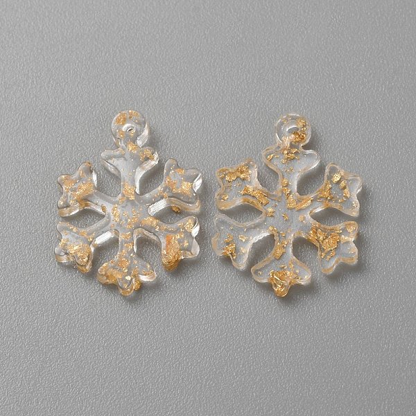 Transparent Resin Pendants with Gold Foil