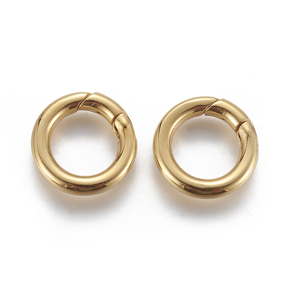 

PandaHall 304 Stainless Steel Spring Gate Rings, O Rings, Ring, Golden, 10 Gauge, 15x2.5mm, Inner Diameter: 9mm 304 Stainless Steel