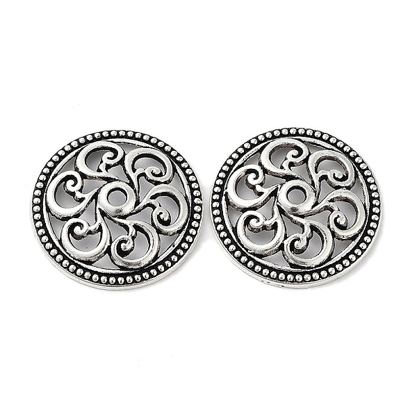 

PandaHall Tibetan Style Alloy Beads, Cadmium Free & Lead Free, Flat Round with Flower, Antique Silver, 25x4mm, Hole: 2.2mm, about...