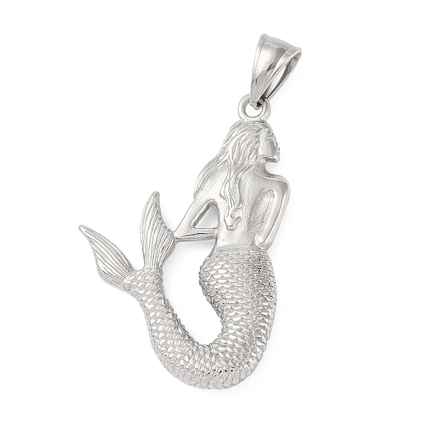 

PandaHall 304 Stainless Steel Pendants, Mermaid, Stainless Steel Color, 45x30x6mm, Hole: 8x5mm 304 Stainless Steel Fish