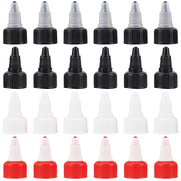 

PandaHall BENECREAT 48Pcs 4 Style Plastic Twist Bottle Cap, Squeeze Bottle Replacement Caps, for Glue Dispensing Bottles, Crafts Repair and..., Multicolor