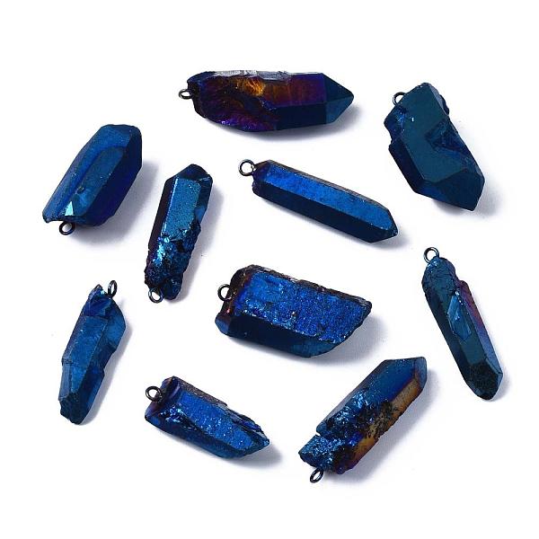 

PandaHall Vacuum Plating Natural Quartz Crystal Pendants, with Brass Loop, Strip Shape, Medium Blue, 24~36x7~16x6~11mm, Hole: 1.8mm Quartz...