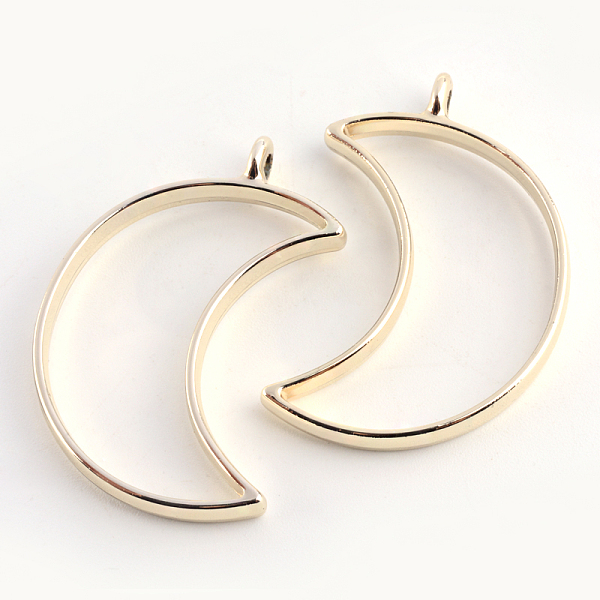 

PandaHall Rack Plating Alloy Open Back Bezel Pendants, For DIY UV Resin, Epoxy Resin, Pressed Flower Jewelry, Moon, Cadmium Free & Nickel...