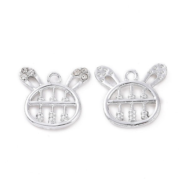 

PandaHall Alloy Crystal Rhinestone Pendants, Bear Shape Abacus Charms, Platinum, 15x16x1.5mm, Hole: 1.6mm Alloy+Rhinestone Bear Clear