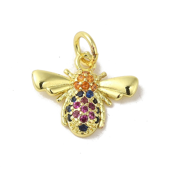 

PandaHall Real 18K Gold Plated Brass Pave Cubic Zirconia Pendants, with Jump Rings, Butterfly, Colorful, 12.5x14.5x2.5mm, Hole: 3mm...