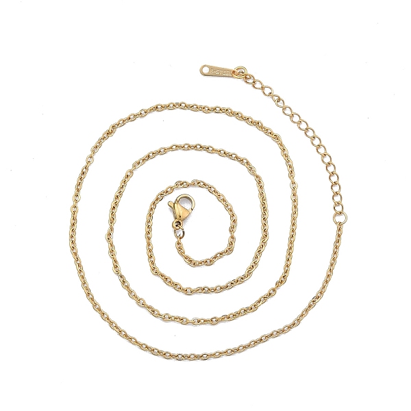 

PandaHall 304 Stainless Steel Cable Chains Necklace for Men Women, Golden, Wide: 2mm, 19.69 inch(50cm) 304 Stainless Steel