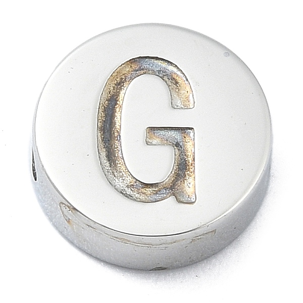 

PandaHall 304 Stainless Steel Beads, Flat Round with Letter, Stainless Steel Color, Letter G, 8x3mm, Hole: 1.6mm 304 Stainless Steel Letter...