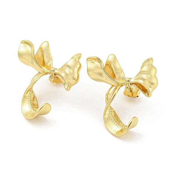 

PandaHall Rack Plating Brass Bowknot Stud Earrings Findings, with Loops, Long-Lasting Plated, Cadmium Free & Lead Free, Real 18K Gold Plated...