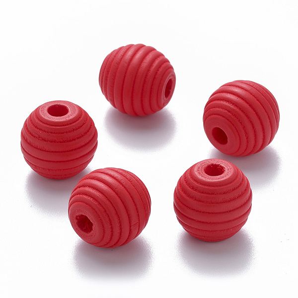 

PandaHall Painted Natural Wood Beehive European Beads, Large Hole Beads, Round, Red, 18x17mm, Hole: 4.5mm Wood Round Red