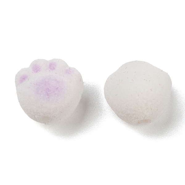 

PandaHall Flocky Resin Beads, Cat Paw Print, Purple, 12x12.5x11mm, Hole: 1.8mm Resin Paw Print Purple
