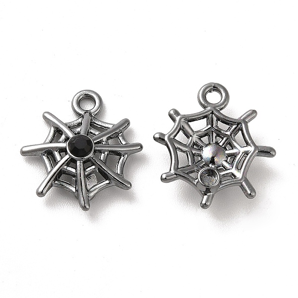 

PandaHall Alloy Pendant, with Glass, Lead Free & Cadmium Free, Spider Net Charms, Gunmetal, 16x14.5x4.5mm, Hole: 1.5mm Alloy+Rhinestone...