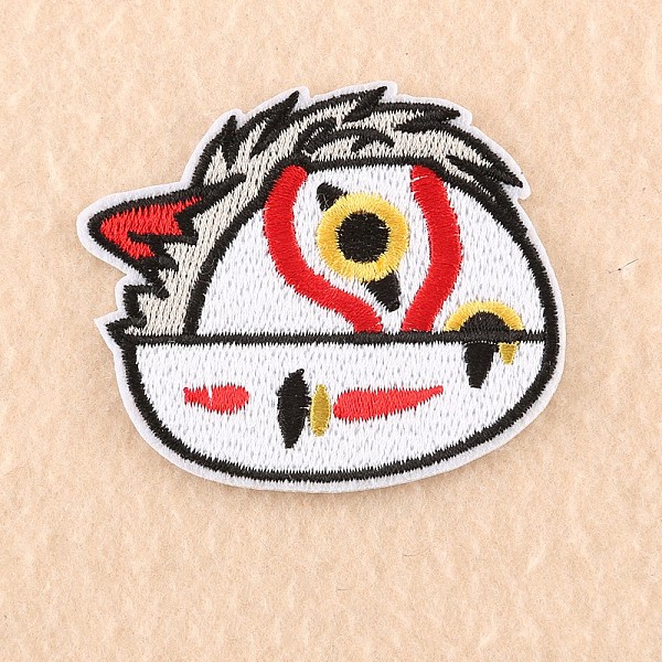 PandaHall Computerized Embroidery Cloth Iron on/Sew On Patches, Costume Accessories, Appliques, Chicken, White, 55x60mm Cloth Other Animal...