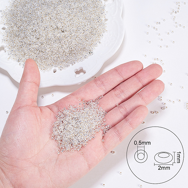 

PandaHall FINGERINSPIRE 12/0 Glass Seed Beads 2mm Silver Lined Loose Spacer(16500pcs) Round Bracelet Beads (Clear) for Jewelry Making...