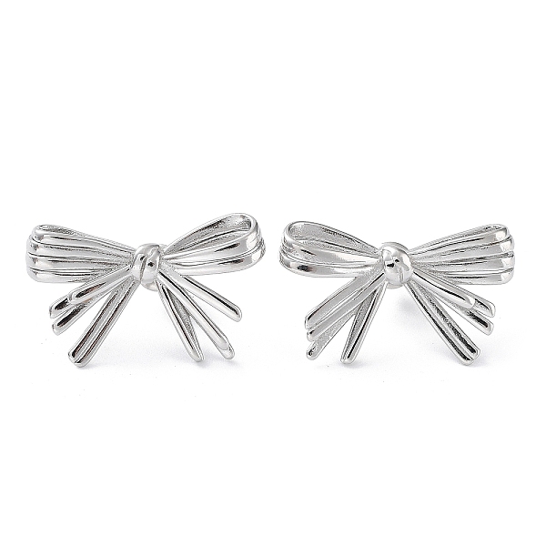 

PandaHall 304 Stainless Steel Stud Earrings, Bowknot, Stainless Steel Color, 18x30mm 304 Stainless Steel Bowknot