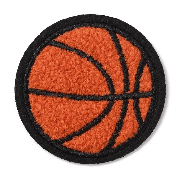 

PandaHall Sports Ball Theme Computerized Towel Fabric Embroidery Iron on Cloth Patches, Chenille Appliques, Costume Accessories, Sewing..., Red